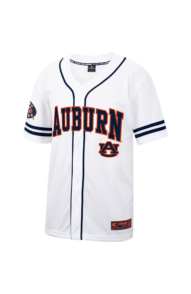 COLOSSEUM Men's Colosseum White Auburn Tigers Free Spirited Mesh Button-Up Baseball Jersey, Alternate, color, 