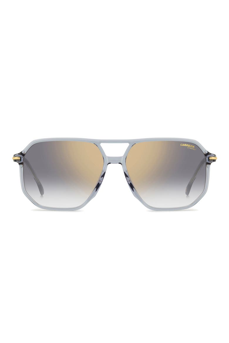 59mm Double Bridge Gradient Square Sunglasses, Main, color, GREY/ GREY SF GD SP
