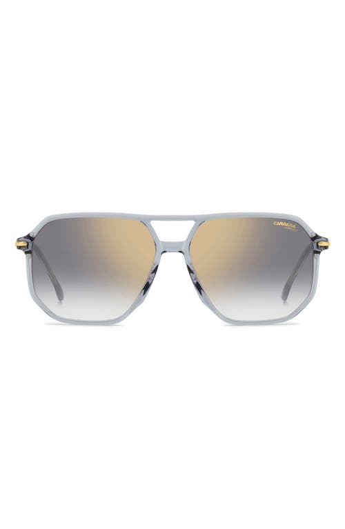 Carrera Eyewear 59mm Double Bridge Gradient Square Sunglasses In Gray