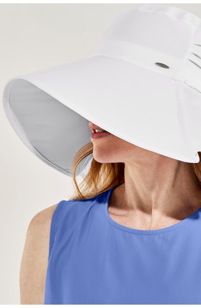 Coolibar Women's Full Coverage Hat, UPF 50+ Sun Protection, Anastasia Elegant, Alternate, color, White