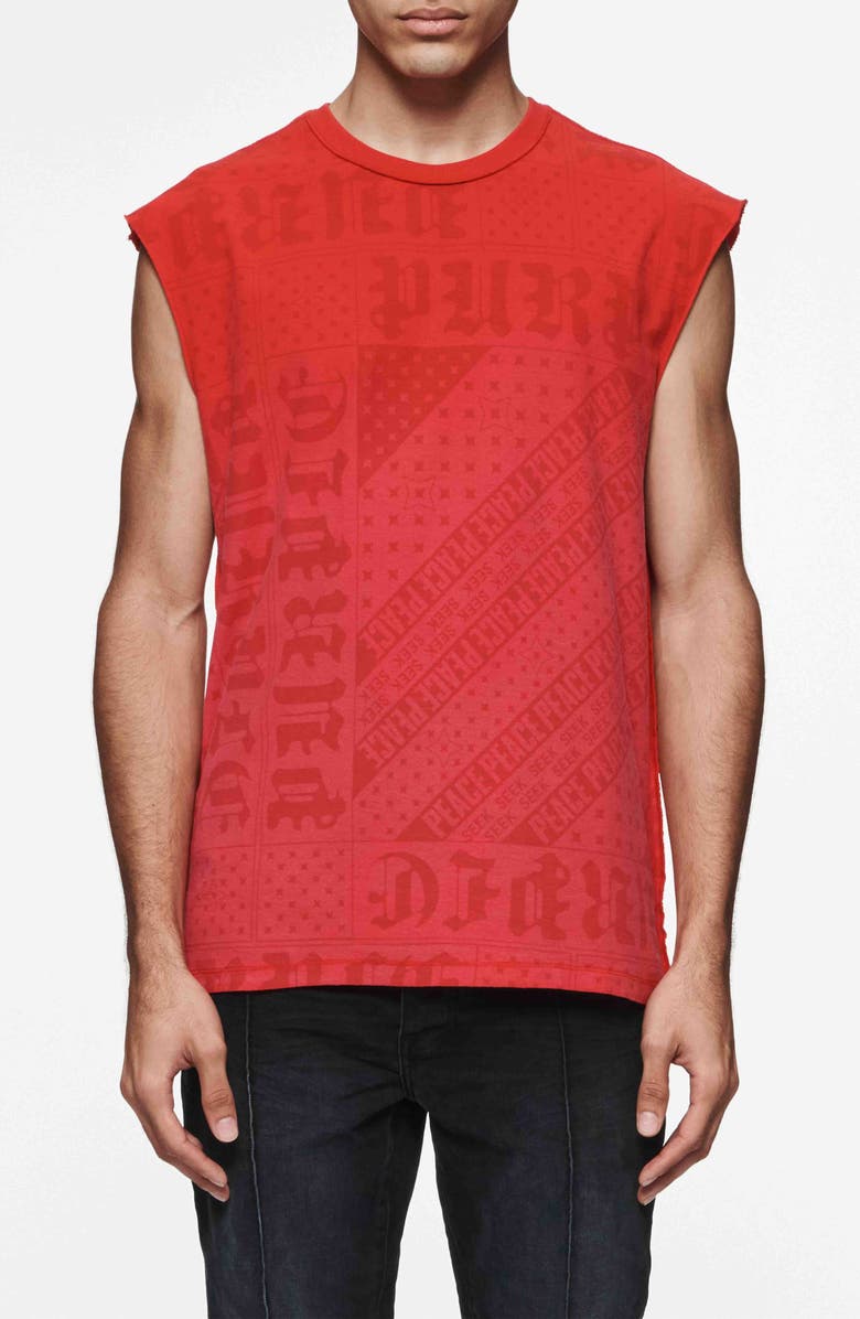 PURPLE BRAND Textured Jersey Sleeveless Muscle Tee, Main, color,