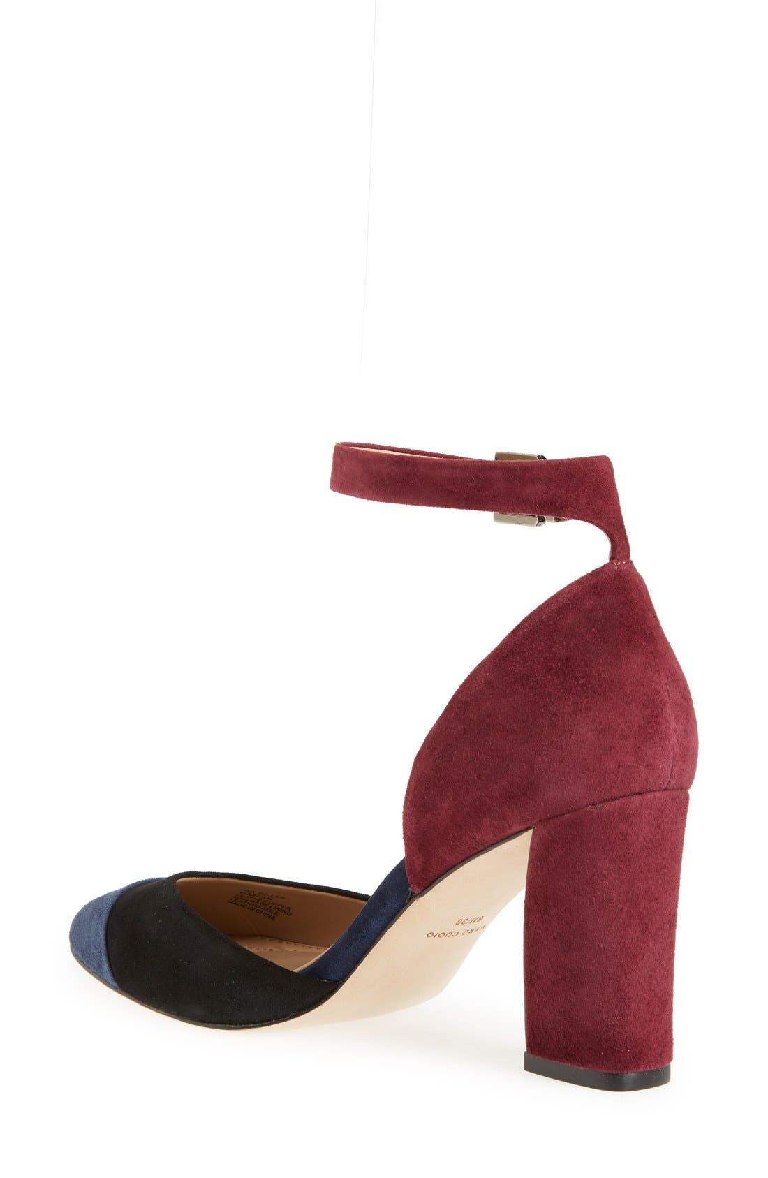 'Billee' Colorblock Pump, Alternate, color, DARK NAVY/ BLACK SUEDE