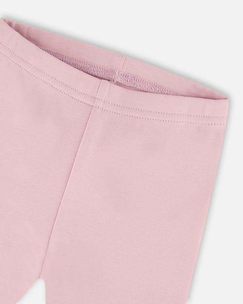 Deux Par Deux Organic Cotton Bi-material Tunic And Leggings Set In Pink