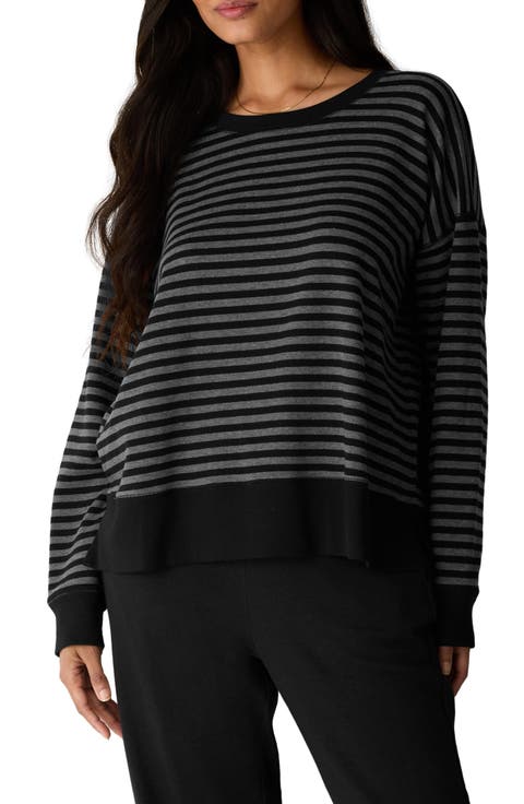Stripe Crewneck Long Sleeve T-Shirt