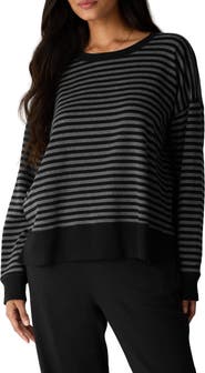 Eileen Fisher Stripe Crewneck Long Sleeve T-Shirt