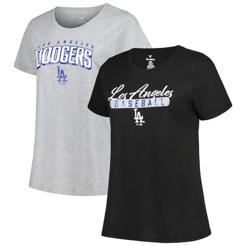 Women's Profile Black/Heather Gray Los Angeles Dodgers Plus Size T-Shirt Combo Pack