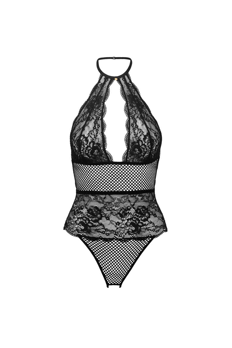 Gilda Bodysuit Lingerie, Alternate, color, Black