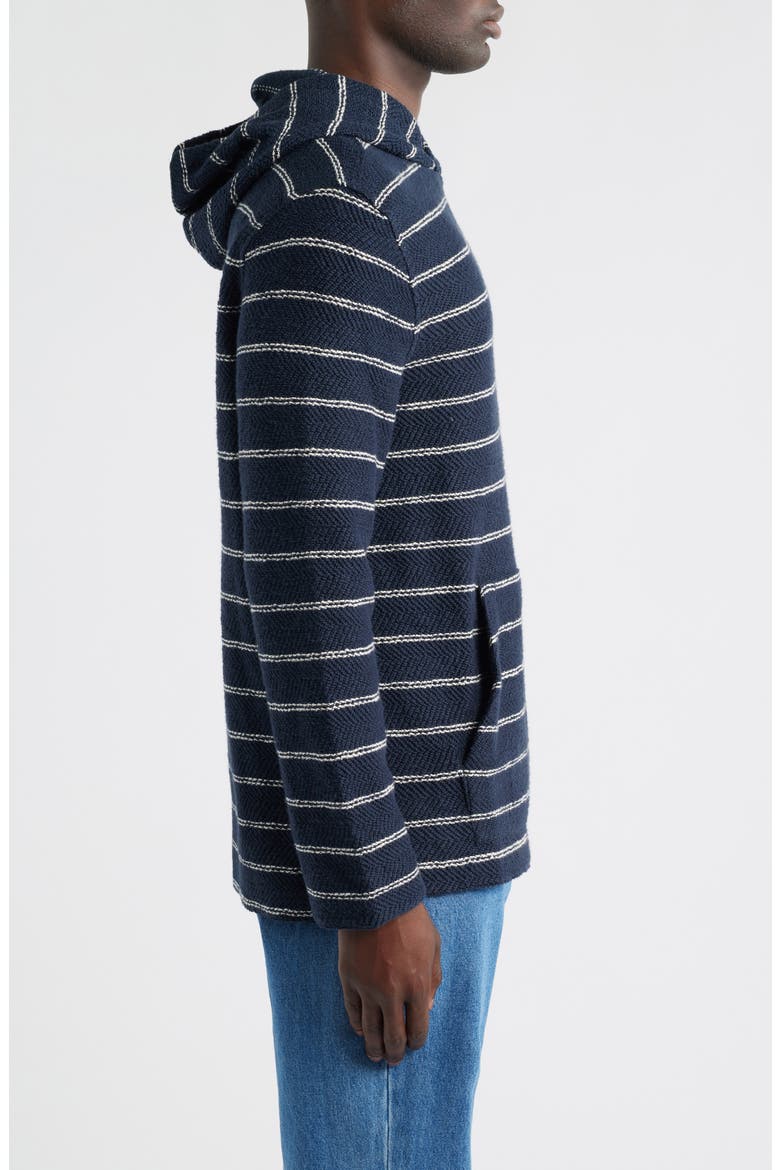 Whitewater Stripe Organic Cotton Blend Hoodie, Alternate, color, NAVY POINT STRIPE