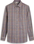 Bugatchi Julian Shaped Fit Check Cotton Button-Up Shirt
