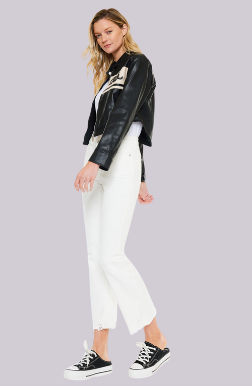 Kancan Volumina Essentials High Rise Crop Bootcut Jeans In Black