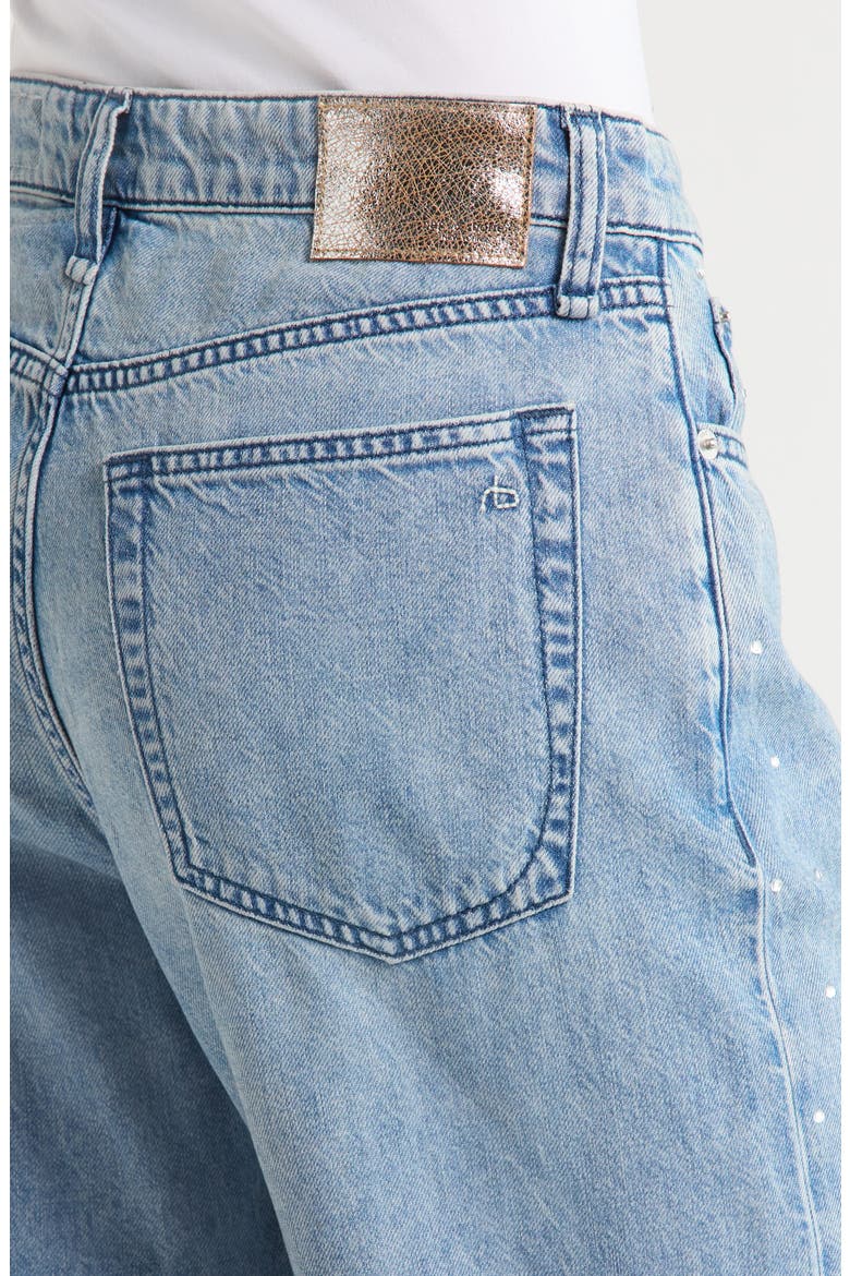 Logan High Waist Rhinestone Detail Wide Leg Jeans, Alternate, color, MARGO JEWEL