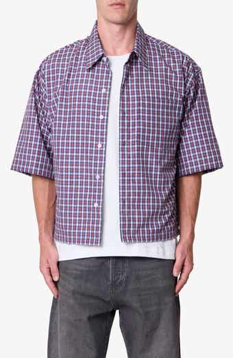 Crispy Plaid Poplin Button-Up Shirt