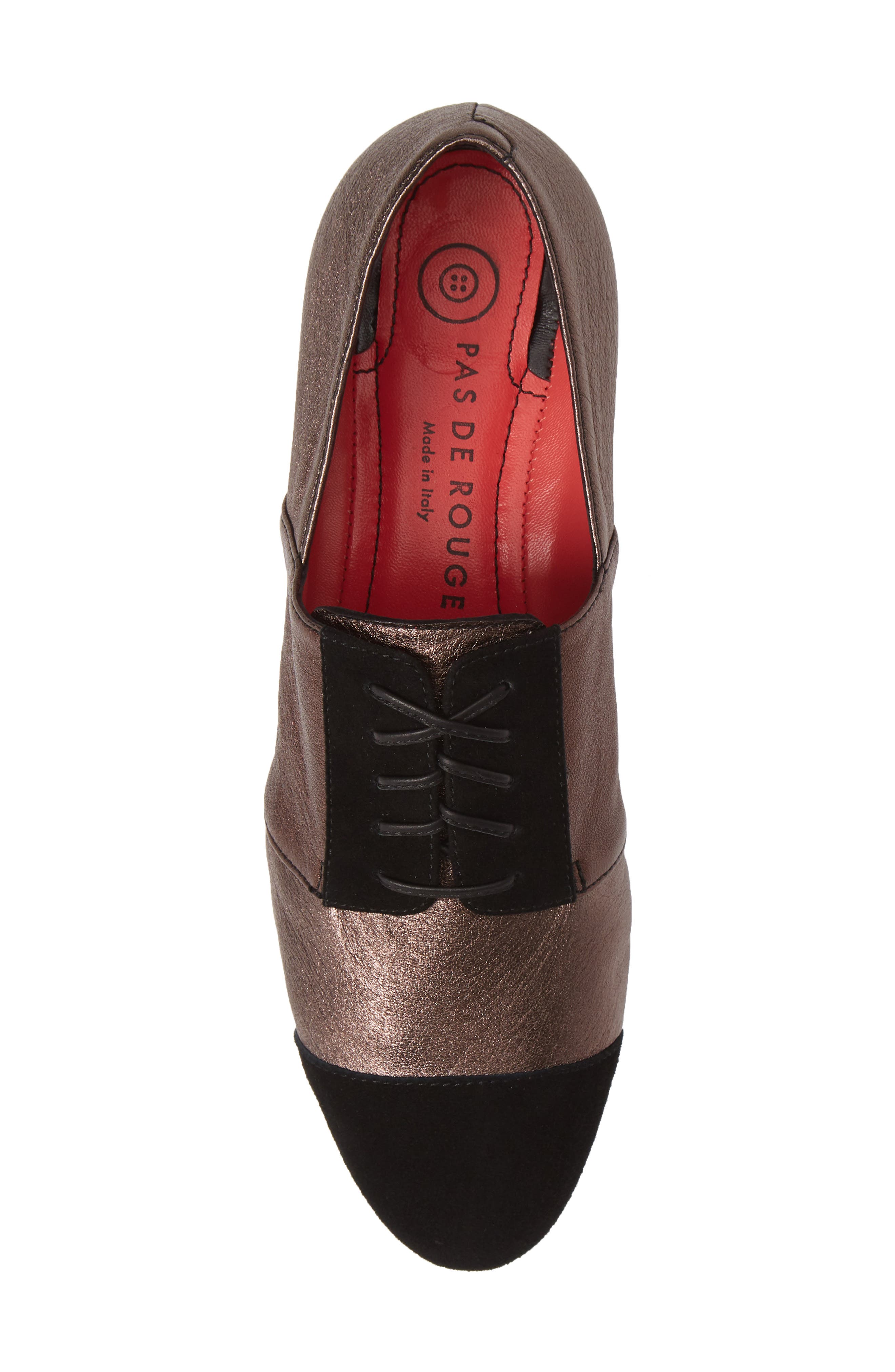 Pas de Rouge Daria Metallic Cap Toe Derby, Alternate, color, 
