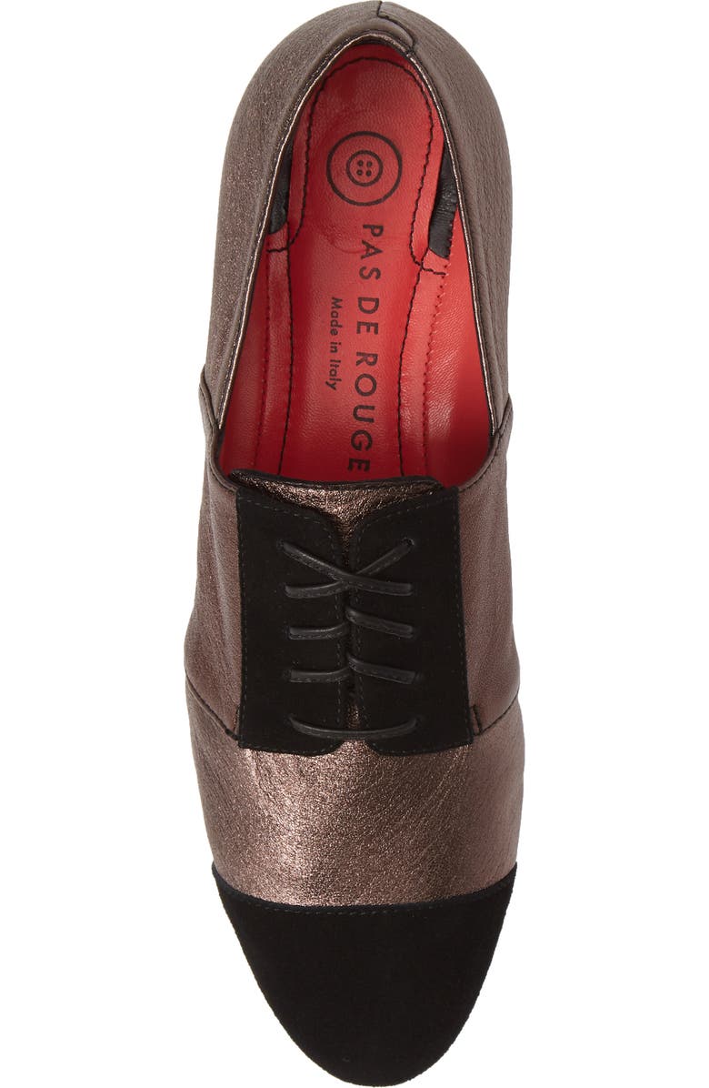 Pas de Rouge Daria Metallic Cap Toe Derby, Alternate, color,