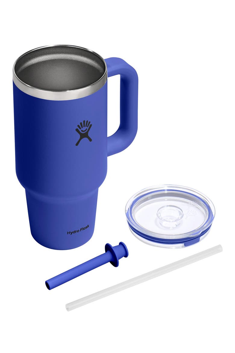 32-Ounce Clear Lid Travel Tumbler, Alternate, color, CAPRI BLUE
