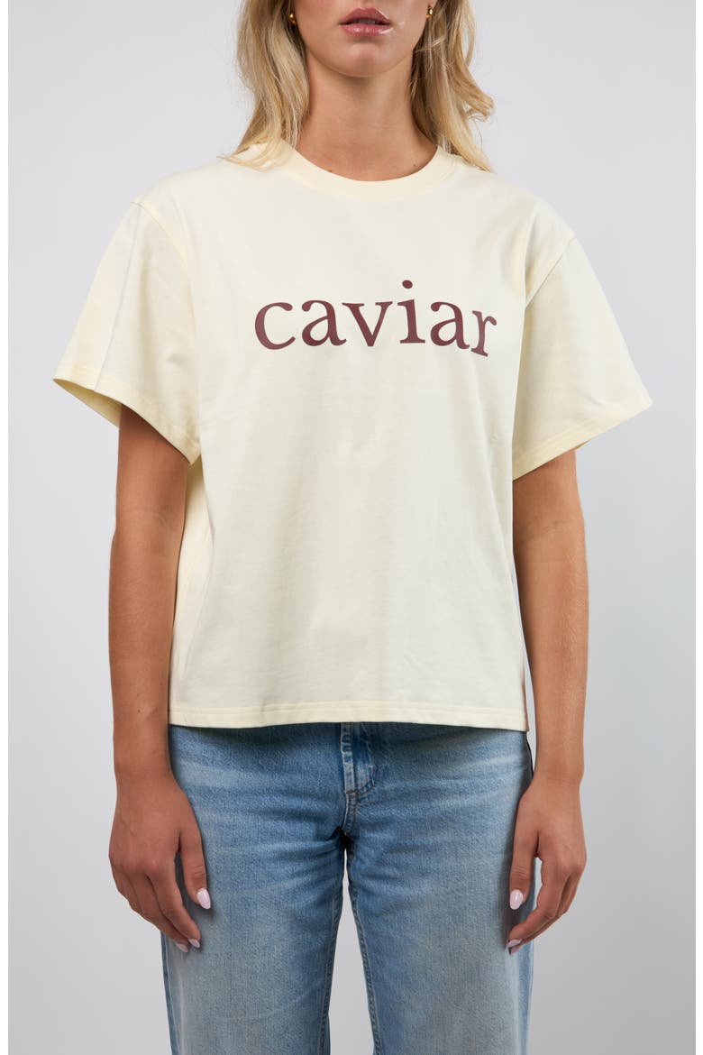 Caviar Boxy Cotton Graphic T-Shirt, Main, color, CREAM