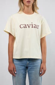 Viens Avec Moi Caviar Boxy Cotton Graphic T-Shirt