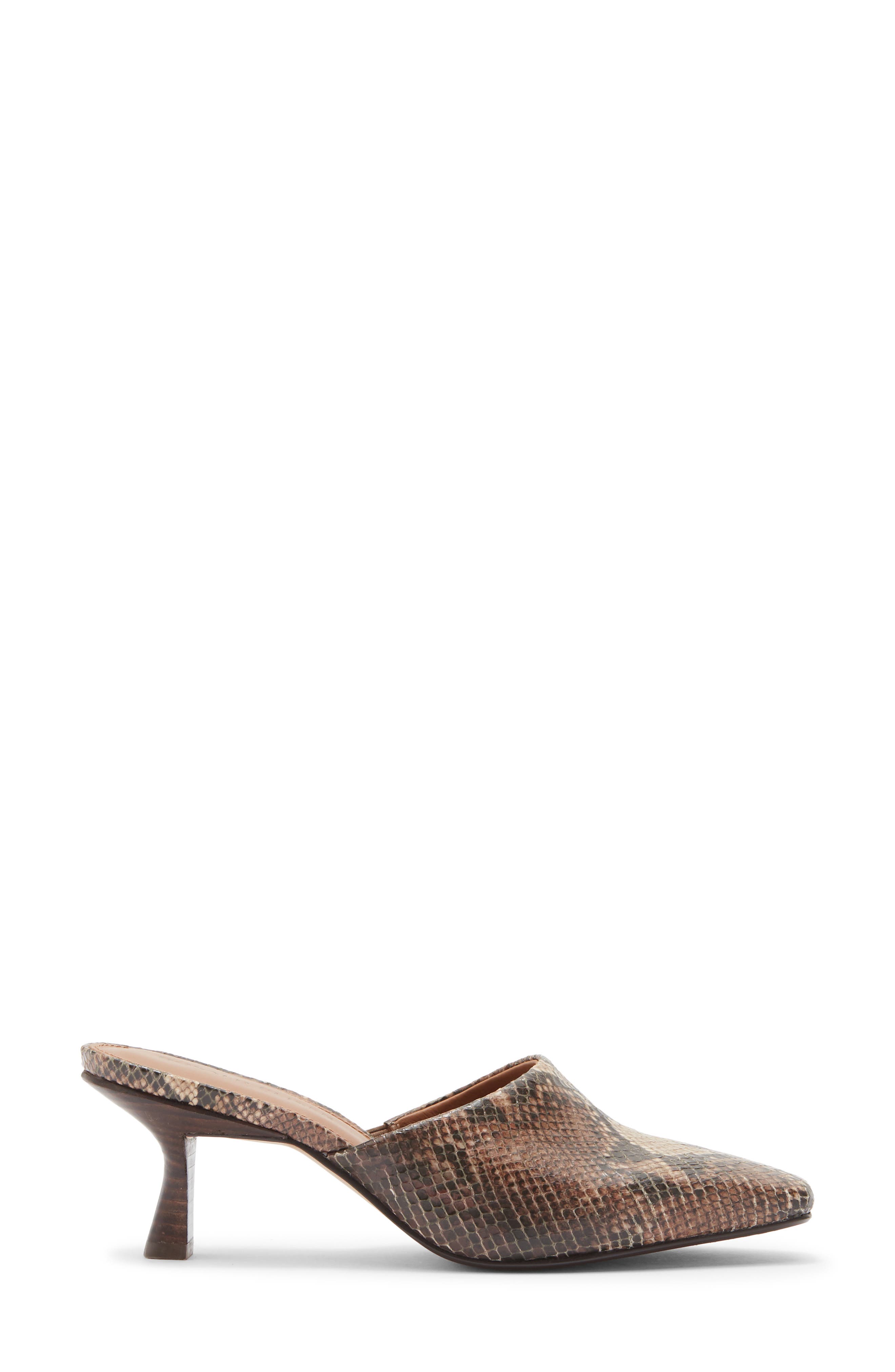 Fannie Leather Heeled Mule, Alternate, color, BROWN