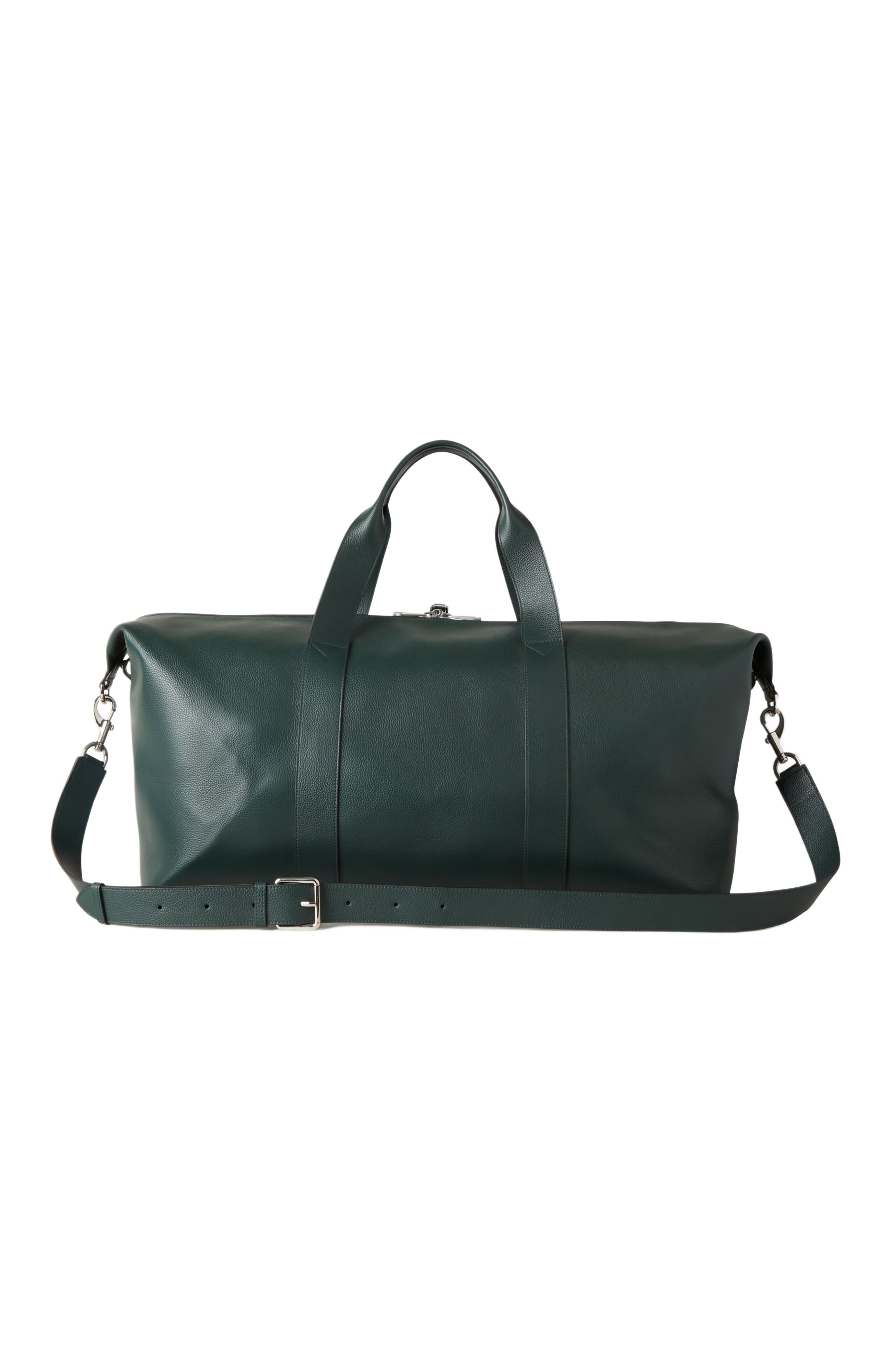 Mulberry Heritage Leather Medium Clipper Duffle, Alternate, color, Mulberry Green