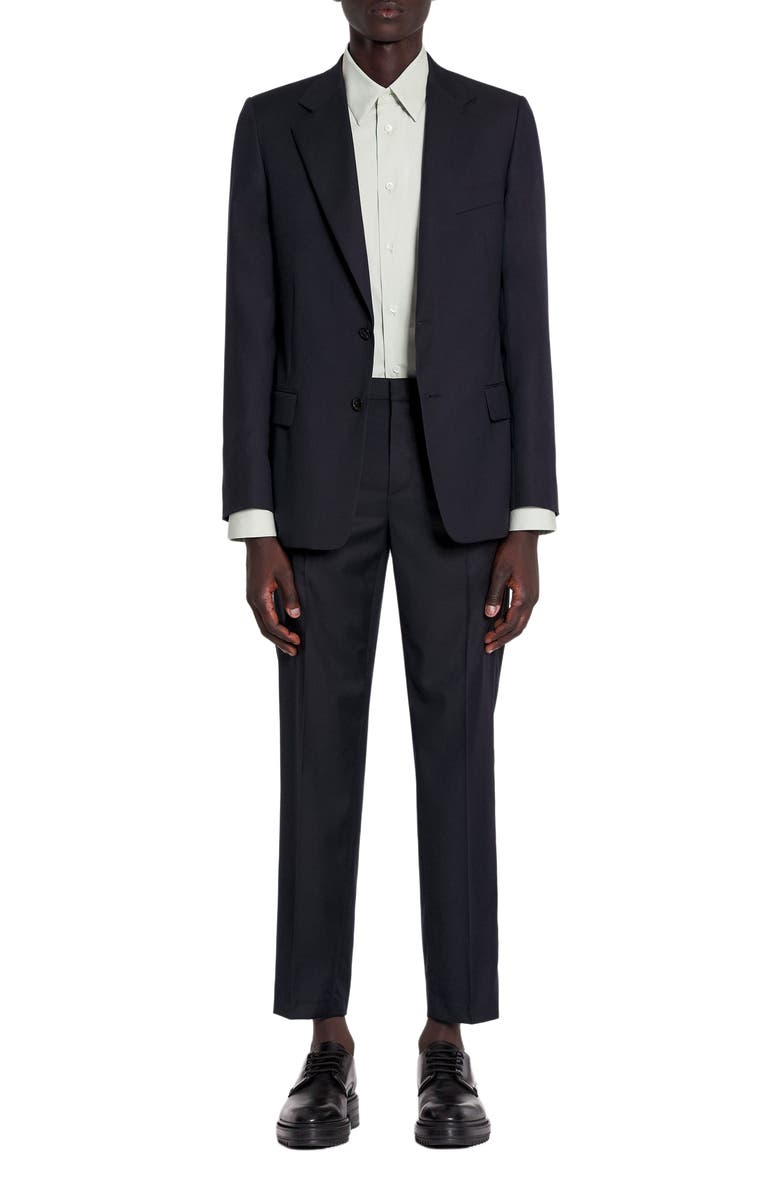 Lanvin Single-Breasted Flap Pockets Jacket, Main, color, Navy Blue
