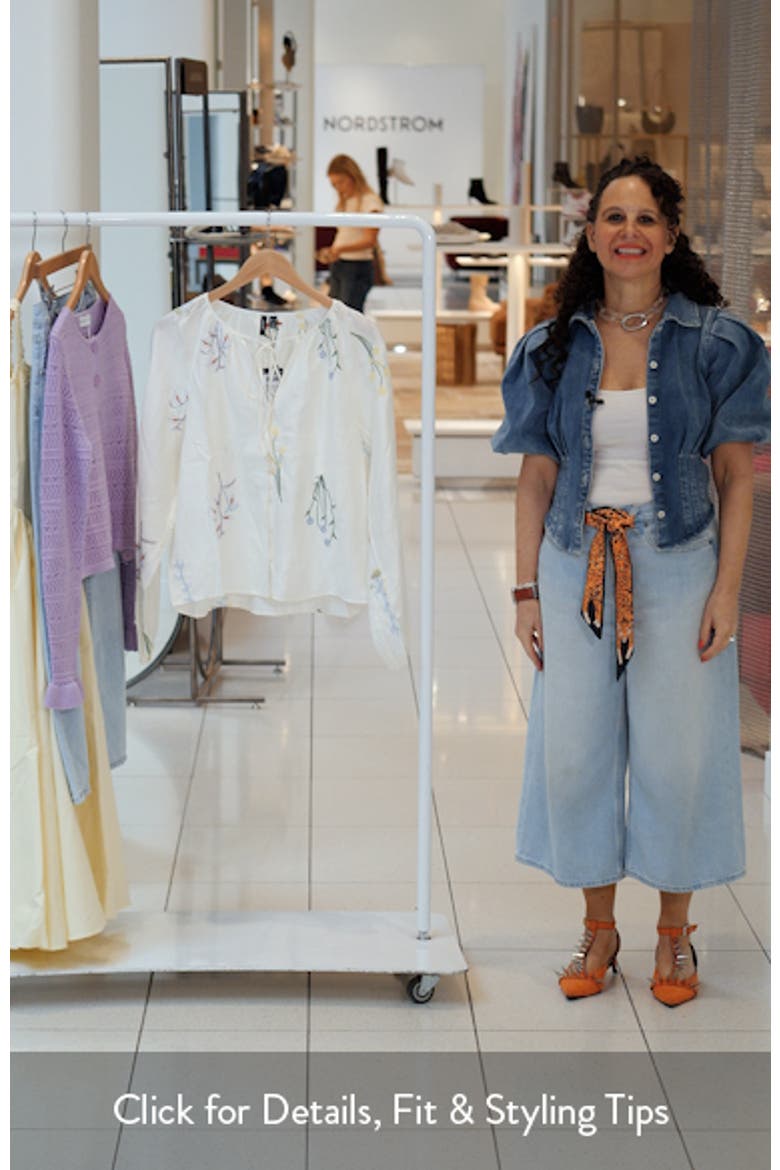 Lina Leaf Embroidered Button-Up Top video