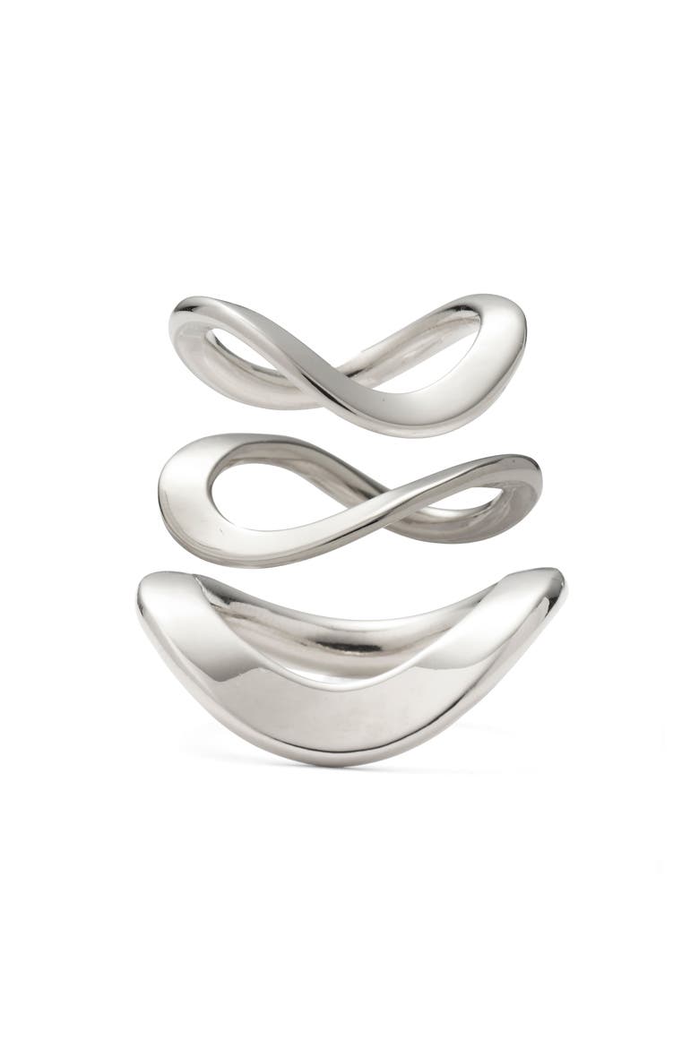 Raia Set of 3 Stacking Rings, Main, color, SILVER