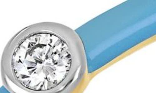 Carriere Jewelry Carrière Jewelry Diamond & Sky Blue Enamel Ring In 14k Yellow Gold/sky Blue