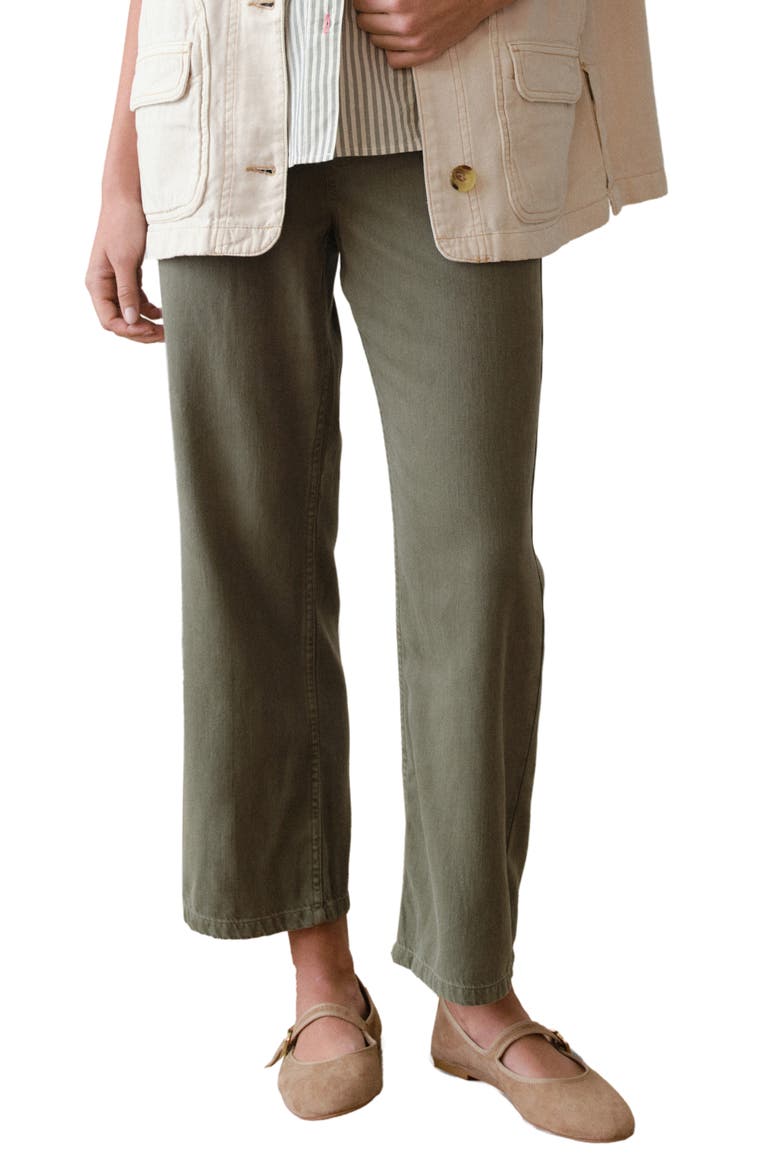 Ella Straight Leg Drawstring Pants, Main, color, OLIVE