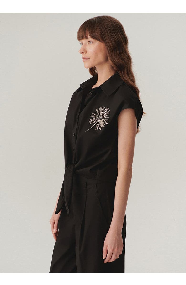 Exquise Kimberly Embellished Tie, Alternate, color, Black