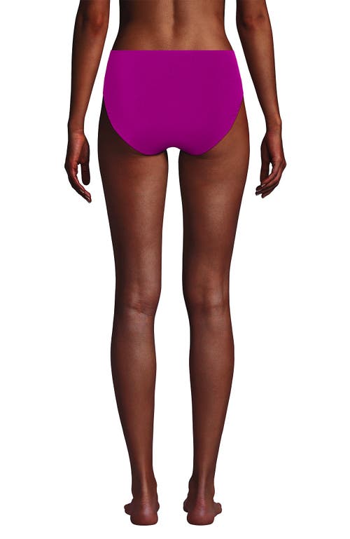 Lands' End Chlorine Resistant Mid Rise Classic Bikini Bottoms In Crimson Rose