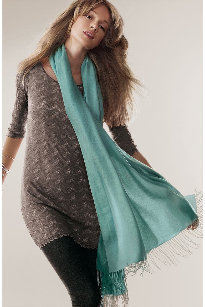 Tissue Weight Cashmere Wrap, Alternate, color, DARK RUBY