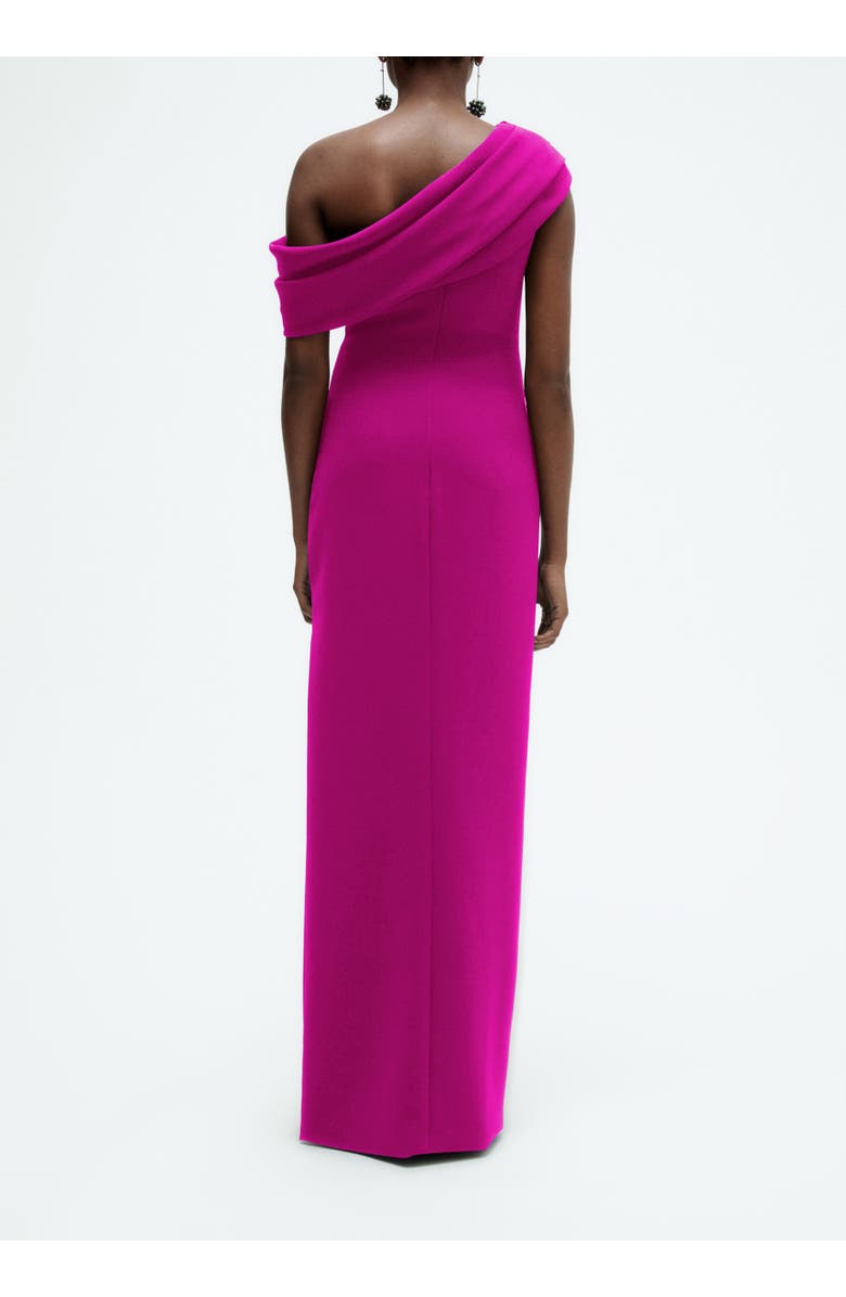 Amsale Draped off-the-shoulder Gown, Alternate, color, Magenta