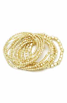Adornia Set of 10 Beaded Stretch Bracelets