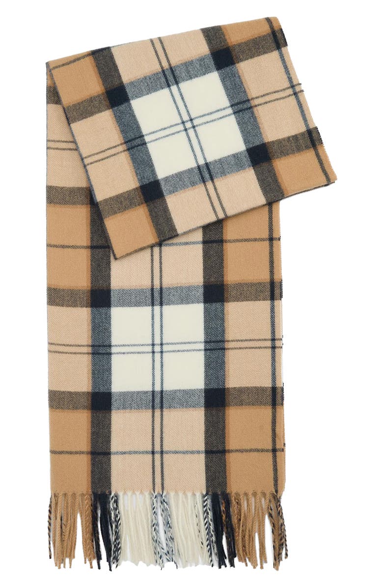 Barbour Hailes Plaid Scarf, Alternate, color, Hessian Navy Tartan