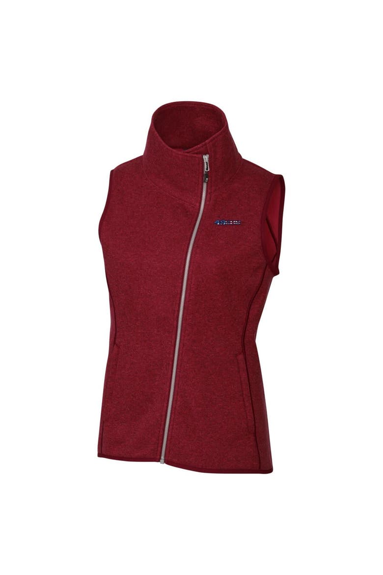 Women's Cutter & Buck Heathered Red San Francisco 49ers Mainsail Full-Zip Vest, Alternate, color, Heather Red