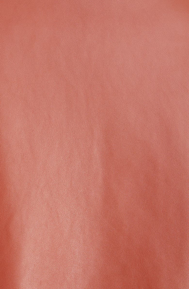 Chloé Broderie Anglaise Leather & Genuine Shearling Bomber Jacket, Alternate, color, 