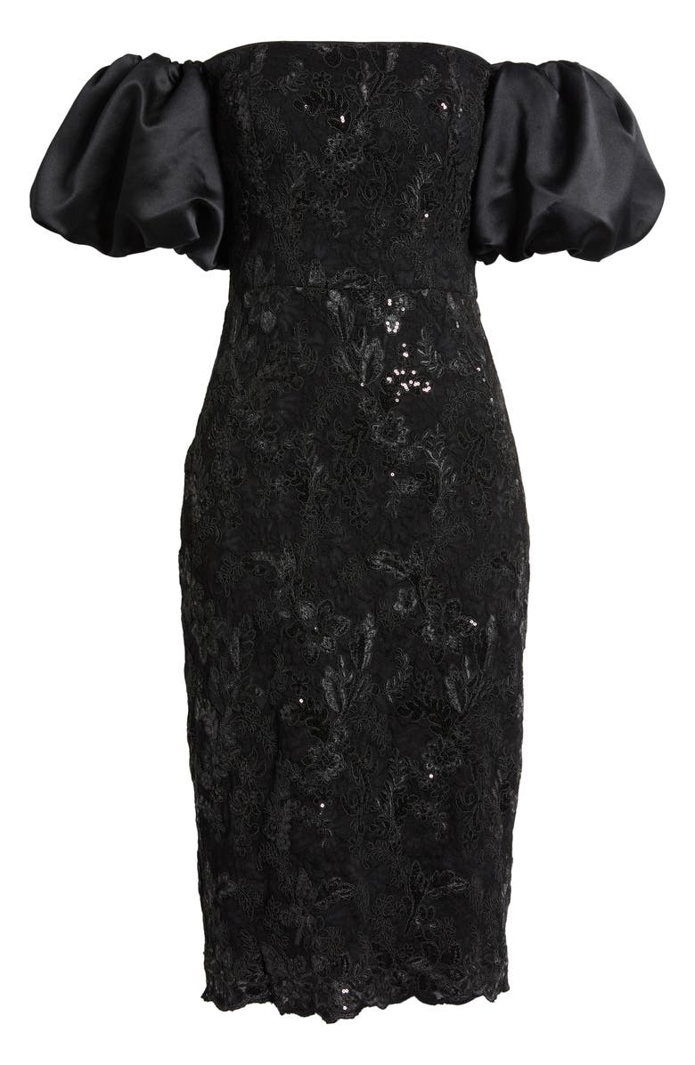 Eliza J Off the Shoulder Sequin Cocktail Dress, Alternate, color, 