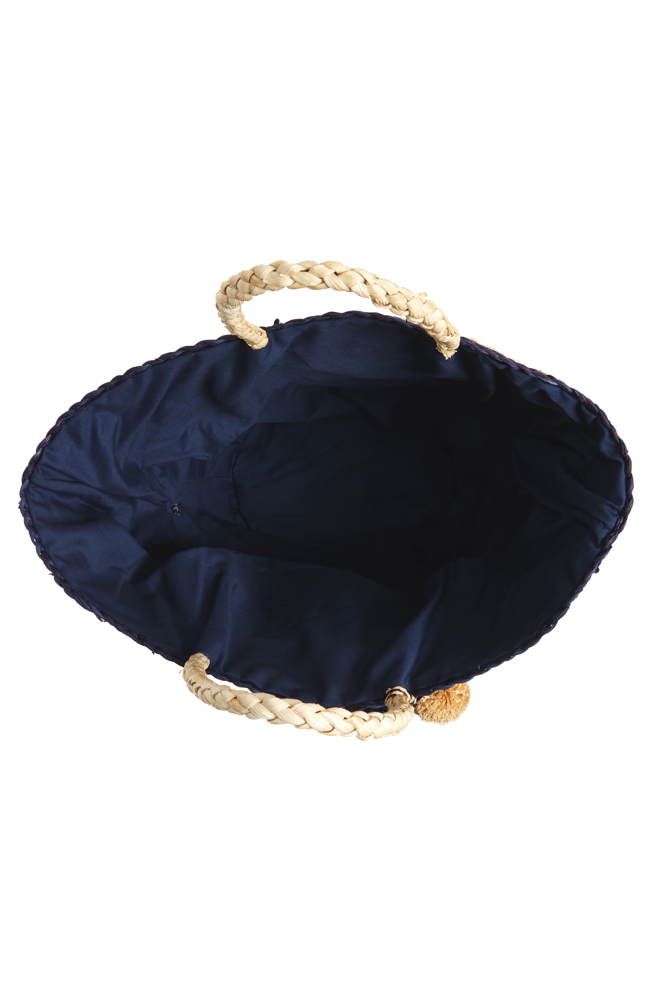 Stripe Woven Cornhusk Tote, Alternate, color, NAVY/ NATURAL