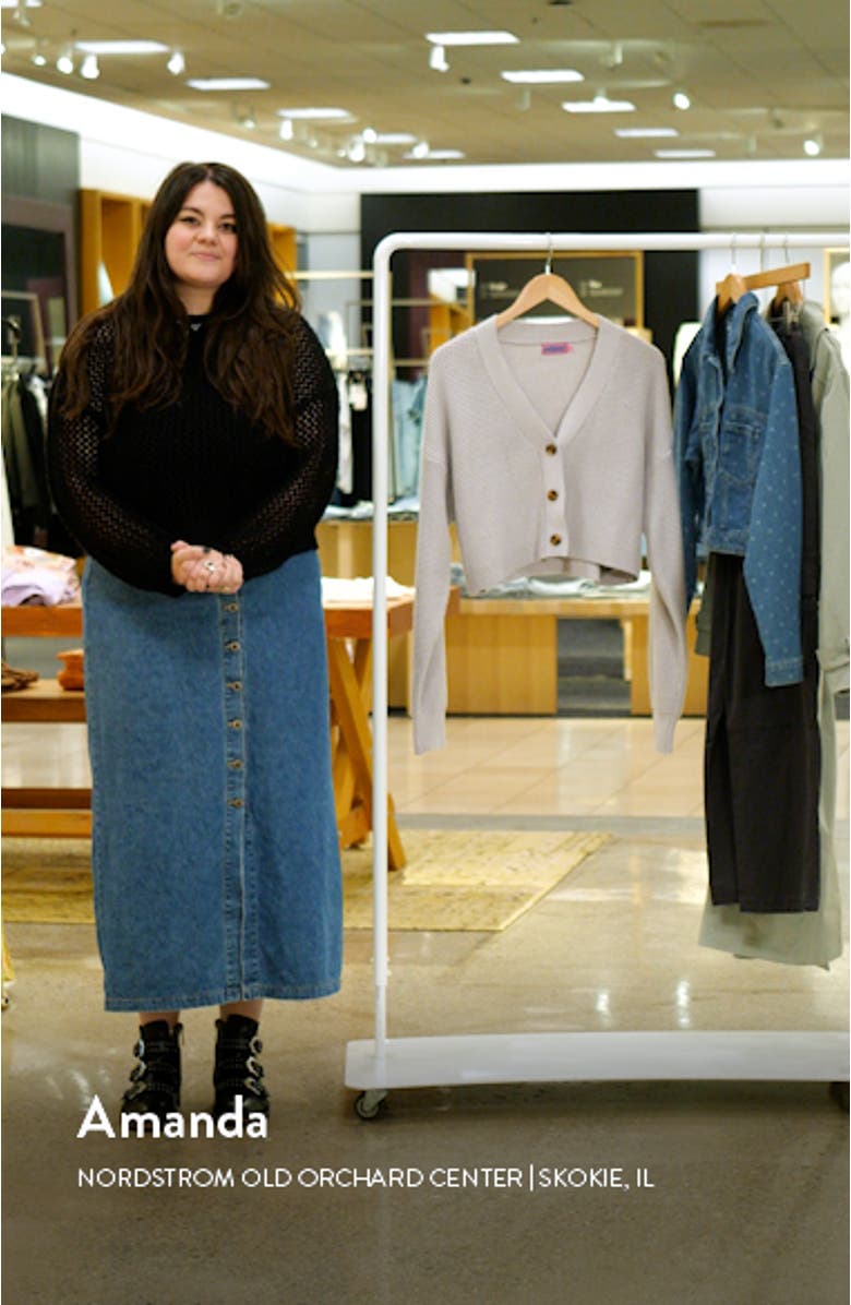 Waffle Knit Crop Cardigan, sales video thumbnail