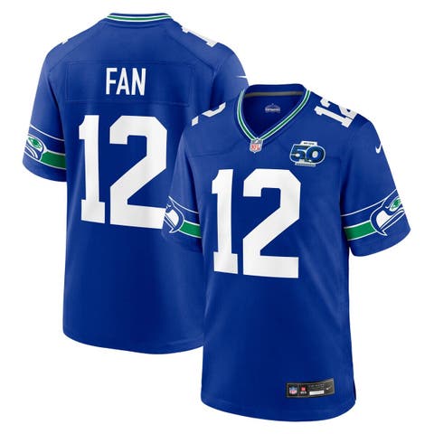Men's Nike 12s Royal Seattle Seahawks Alternate 50th Season Game Jersey
