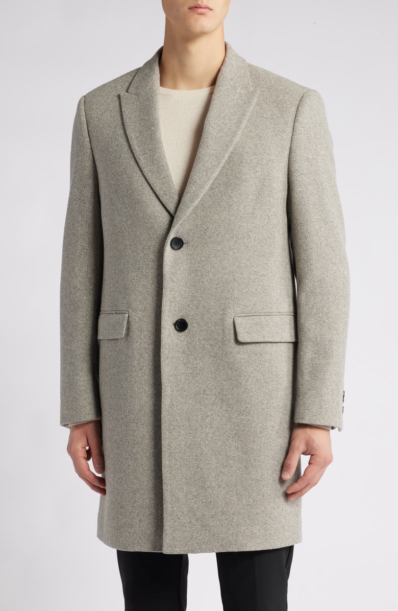 Cardinal of Canada Sutton Herringbonw Wool & Cashmere Coat, Alternate, color, Stone Herringbone