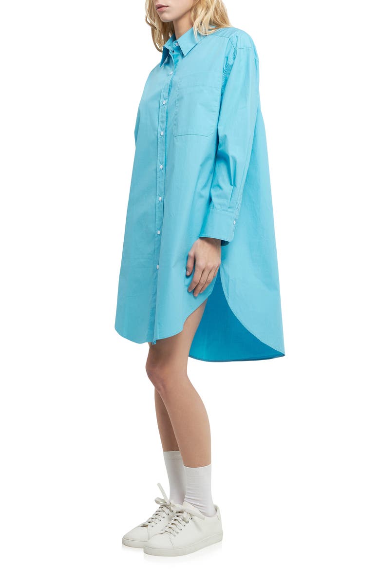 Classic Collar Shirtdress, Alternate, color, CERULEAN