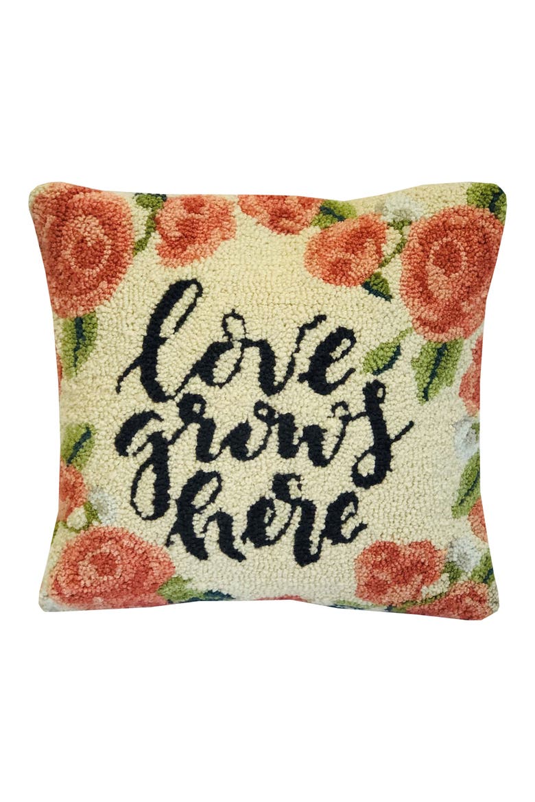 Love Grows Here Pillow, Main, color, CREAM MULTI