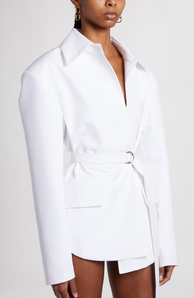 Valentino Garavani Belted Cotton Wrap Jacket, Alternate, color, 