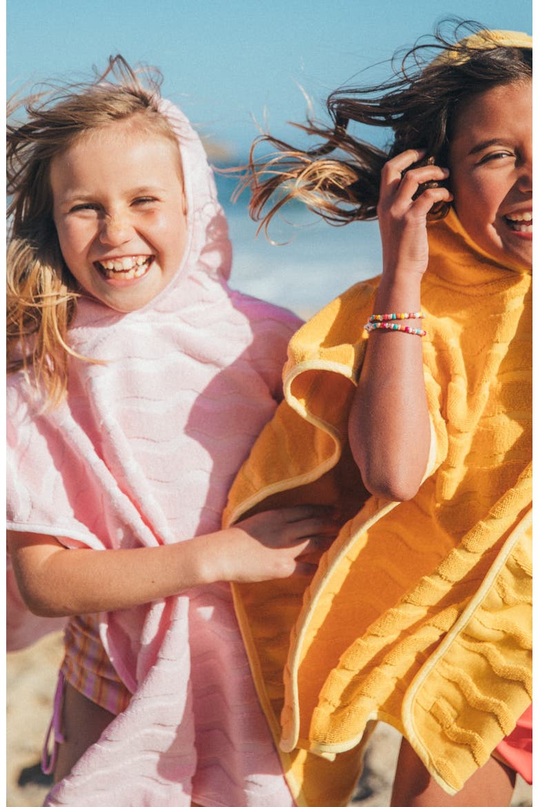 Kids' El Ray Hooded Cover-Up Poncho, Alternate, color, FAIRY TALE PINK
