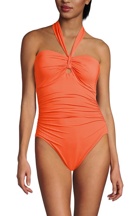 Slender Suit Multi-Way Bandeau High Leg One Piece Swimsuit