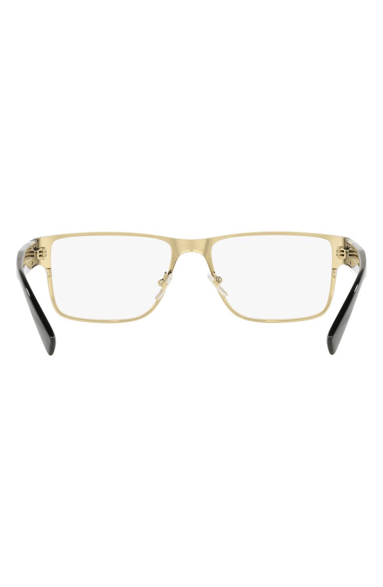 Versace 55mm Rectangular Optical Glasses, Alternate, color, Black Gold