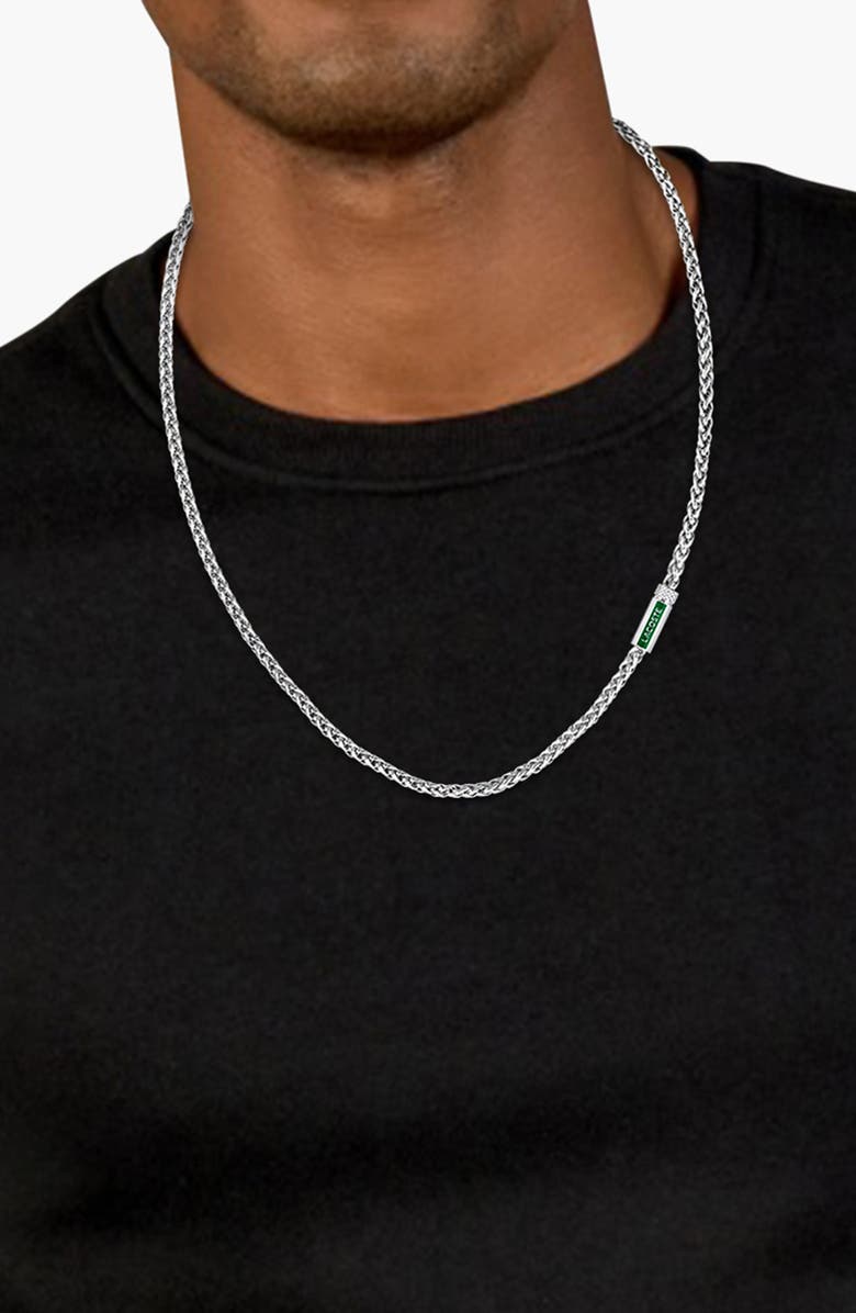 Lacoste Men's Spelt Necklace, Alternate, color, Silver