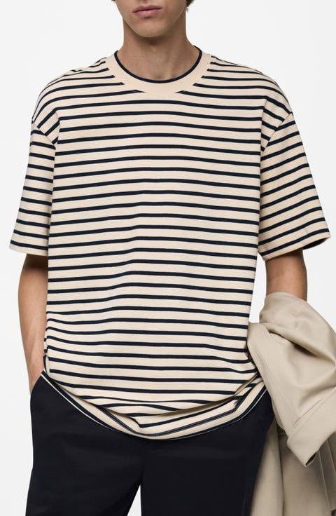 Relaxed Fit Stripe Cotton T-Shirt