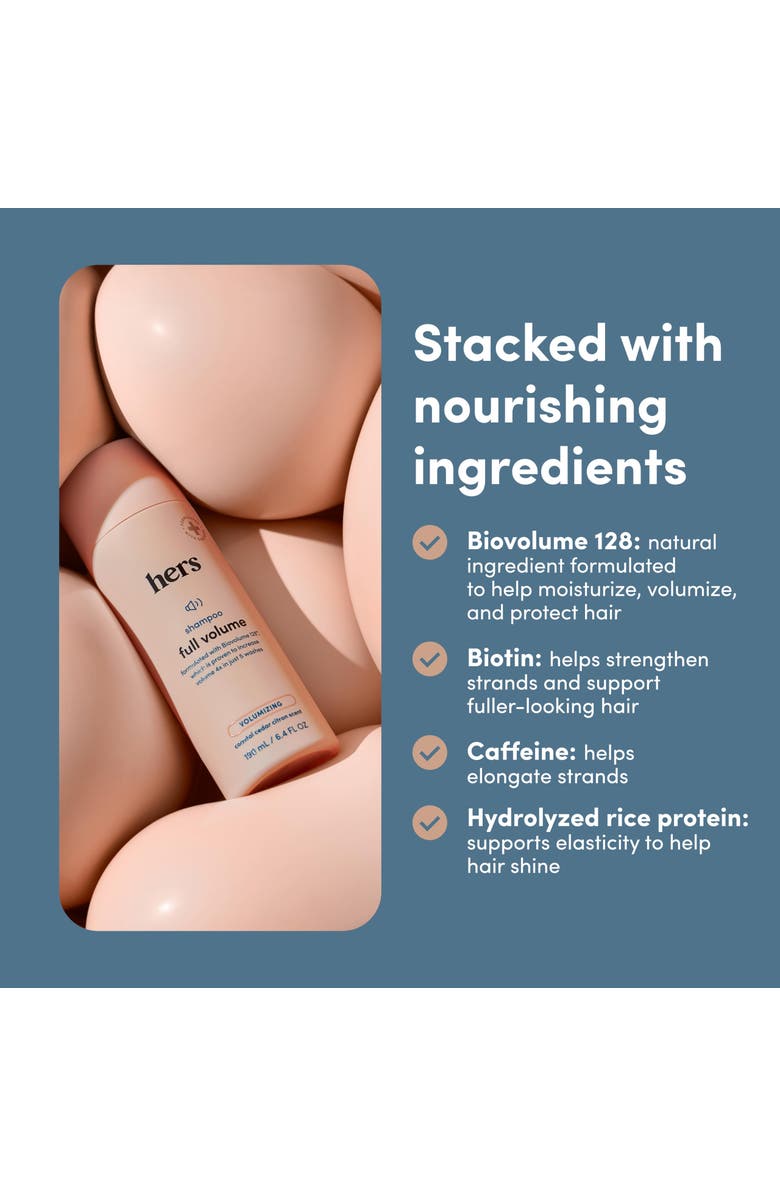 HIMS & HERS Full Volume Shampoo Volumizing, Shine Enhancing, Soft Cedar & Citron Formula, Alternate, color, Beige